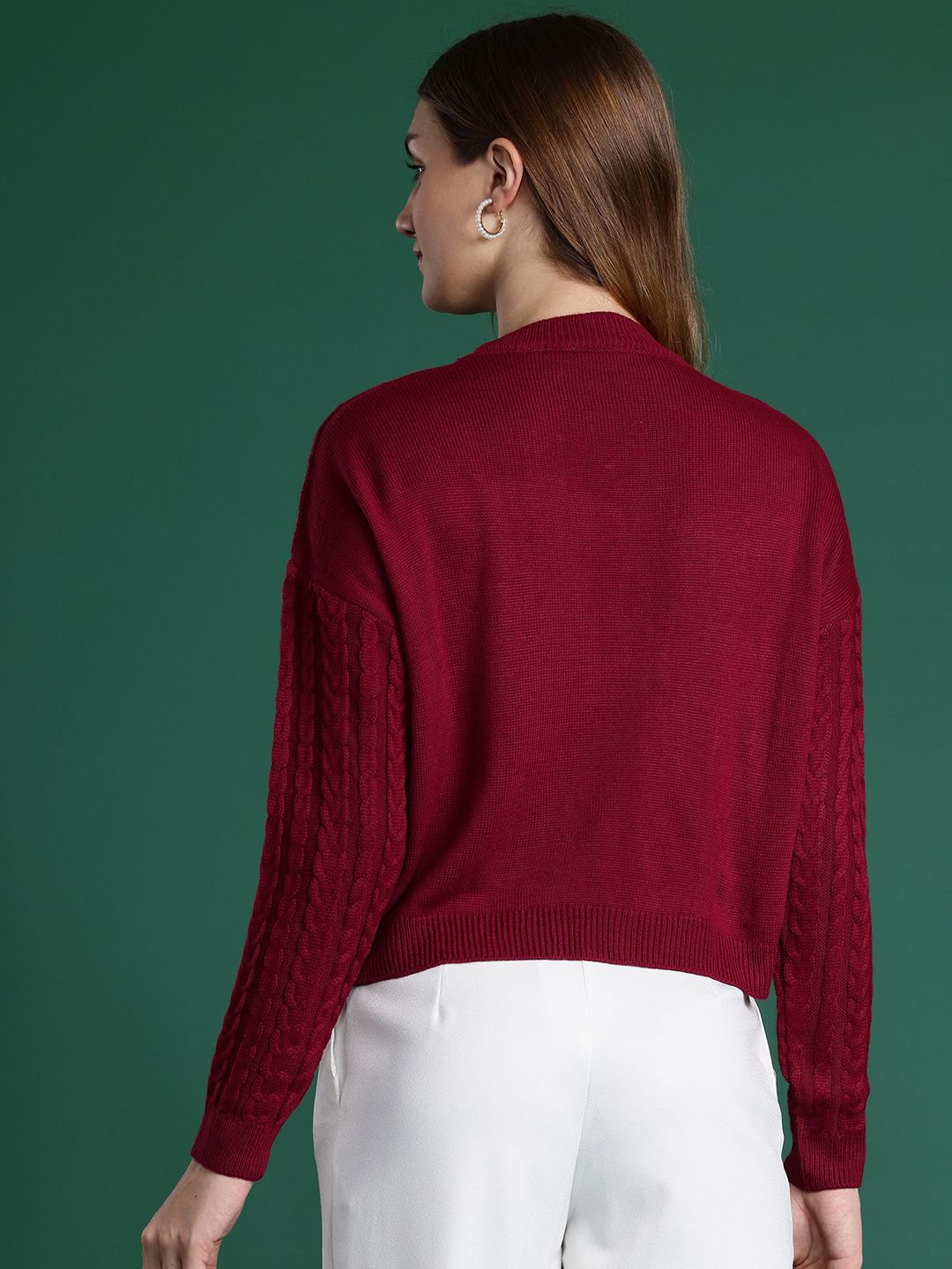 DressBerry Embellished Cable Knit Pullover