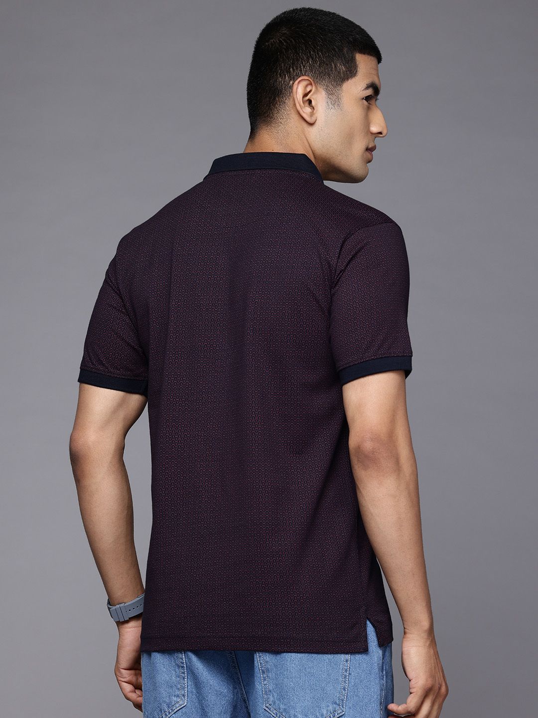 Raymond Slim Modern Fit Printed Polo Collar Pure Cotton T-shirt