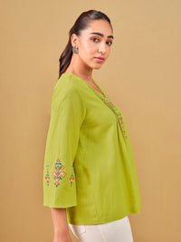 Global Desi V-Neck Floral Printed Top