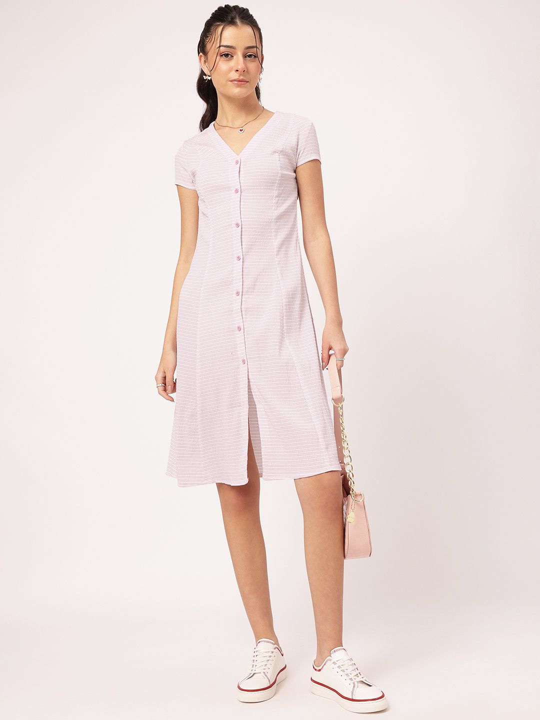 DressBerry Shirred Perfection Timeless Lines Paneled Dress