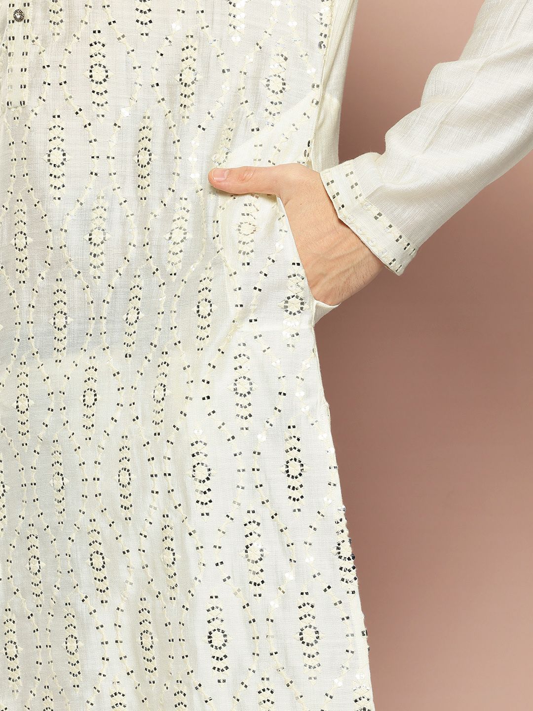 See Designs Embroidered Sequinned Kurta with Pyjamas