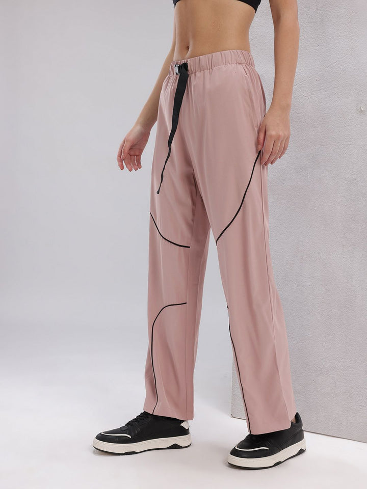 HRX by Hrithik Roshan Women Lifestyle Track Pants with Contrast Piping