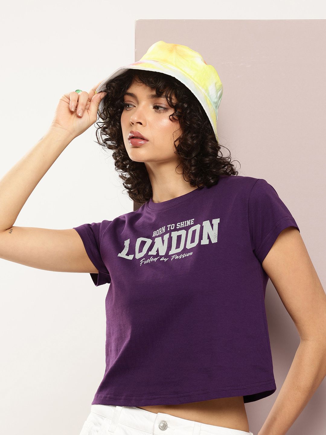 DILLINGER Women Regular Cropped Varsity Printed Tshirt