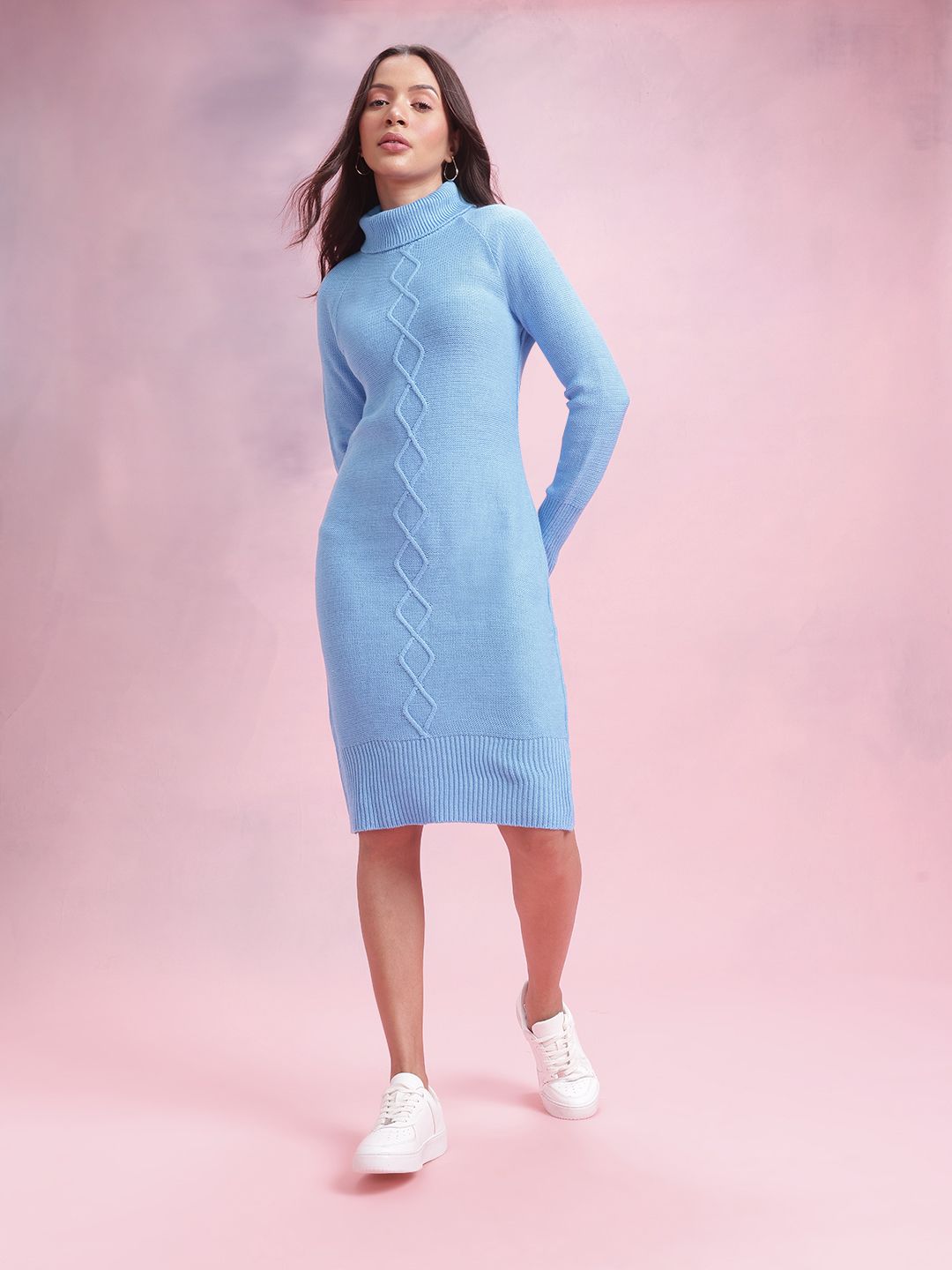 DressBerry Acrylic High Neck Jumper Dress