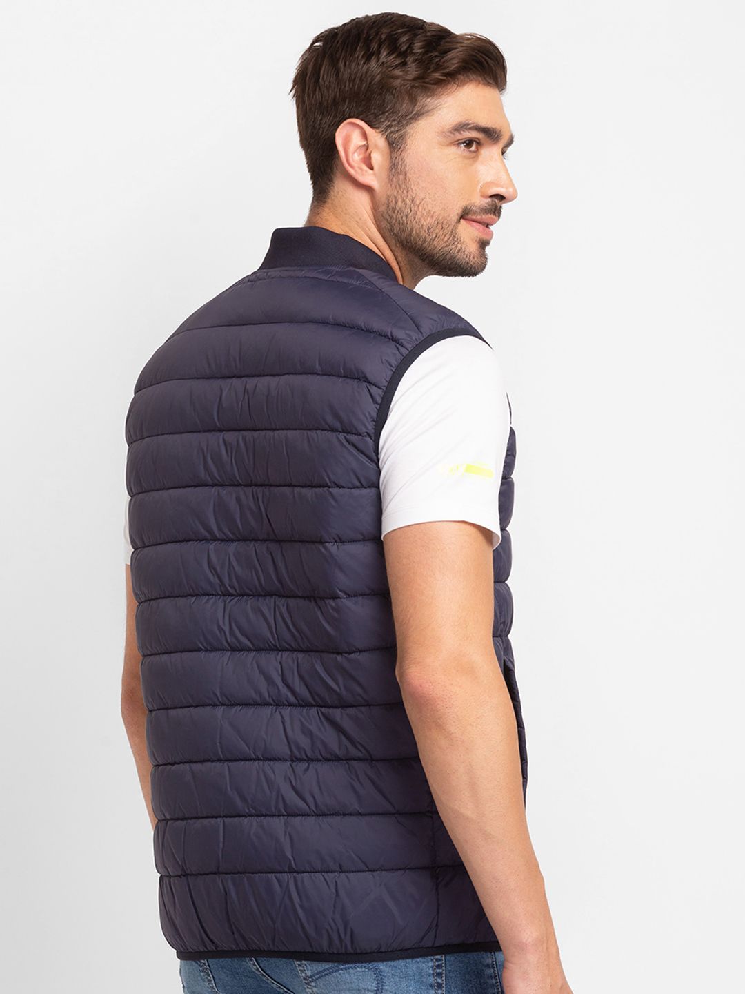 SPYKAR Solid Stand-Collar Puffer Jacket