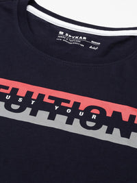 SPYKAR Men Pure Cotton Typography Printed Slim Fit T-shirt