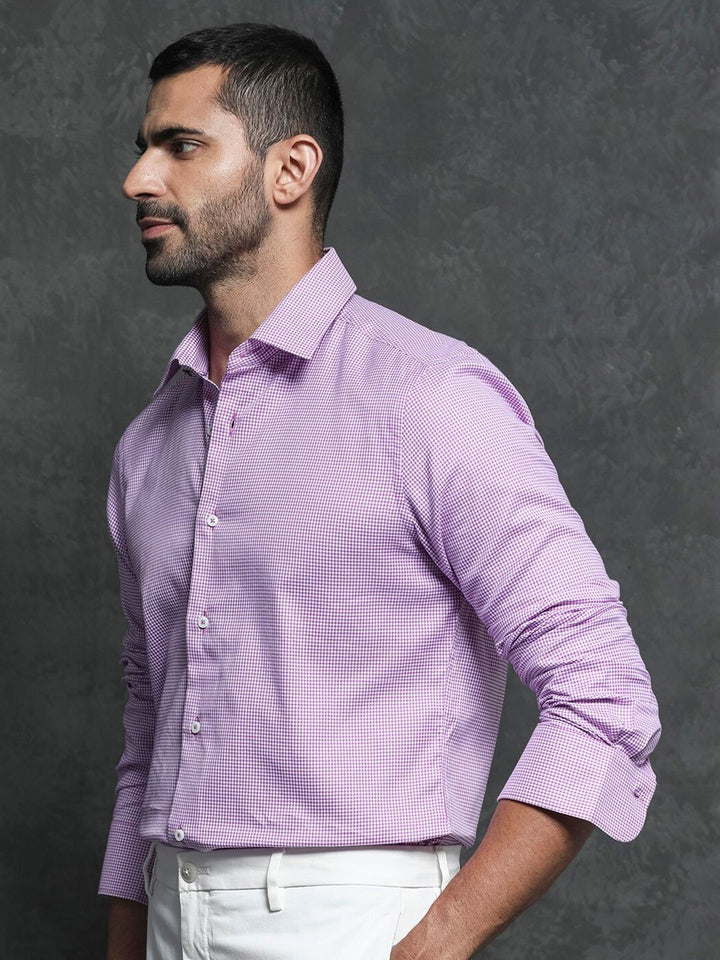 RARE RABBIT Men Genium Slim Fit Checked Cotton Shirt