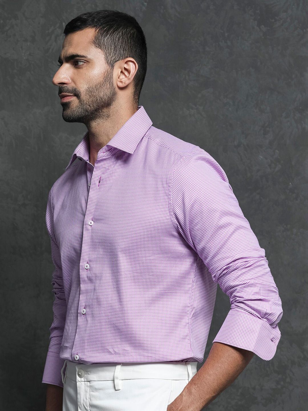 RARE RABBIT Men Genium Slim Fit Checked Cotton Shirt