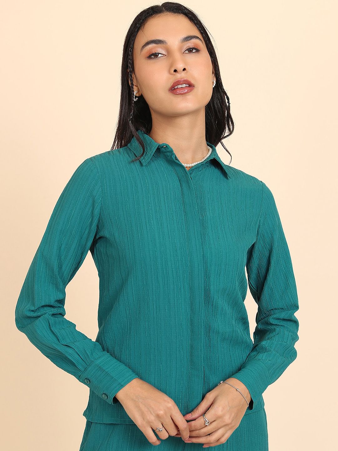 Tokyo Talkies Pleated Shirt With Trousers