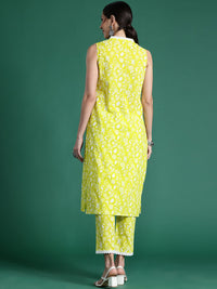 Indo Era Floral Printed Pure Cotton Kurta with Trousers