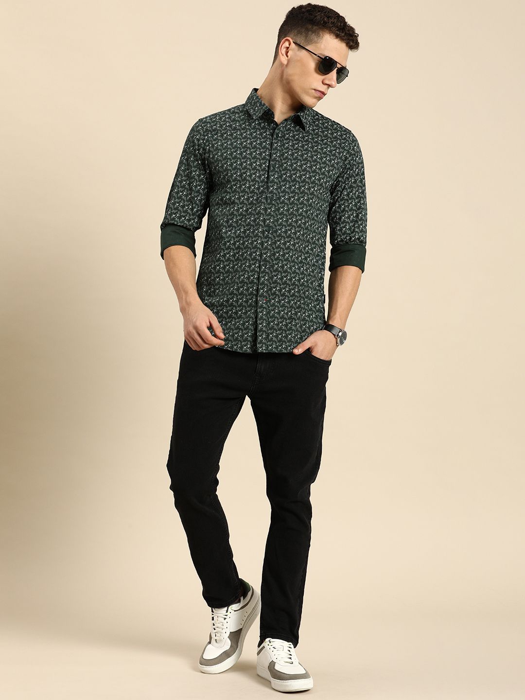 Being Human Pure Cotton Floral Printed Casual Shirt