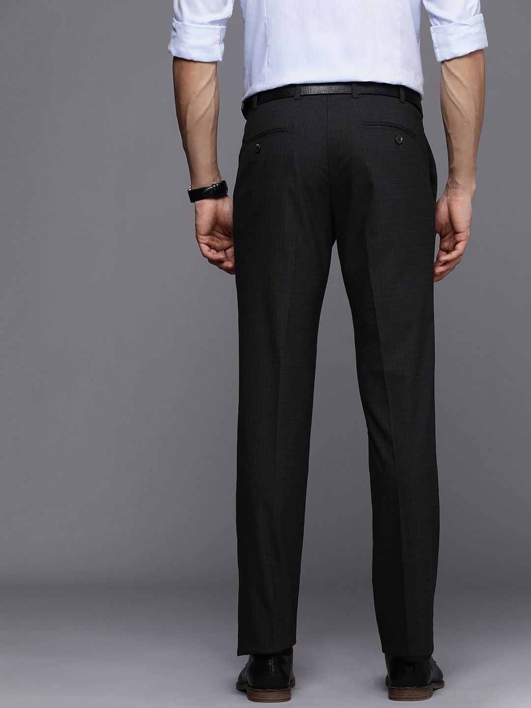 Raymond Men Checked Slim Fit Formal Trousers