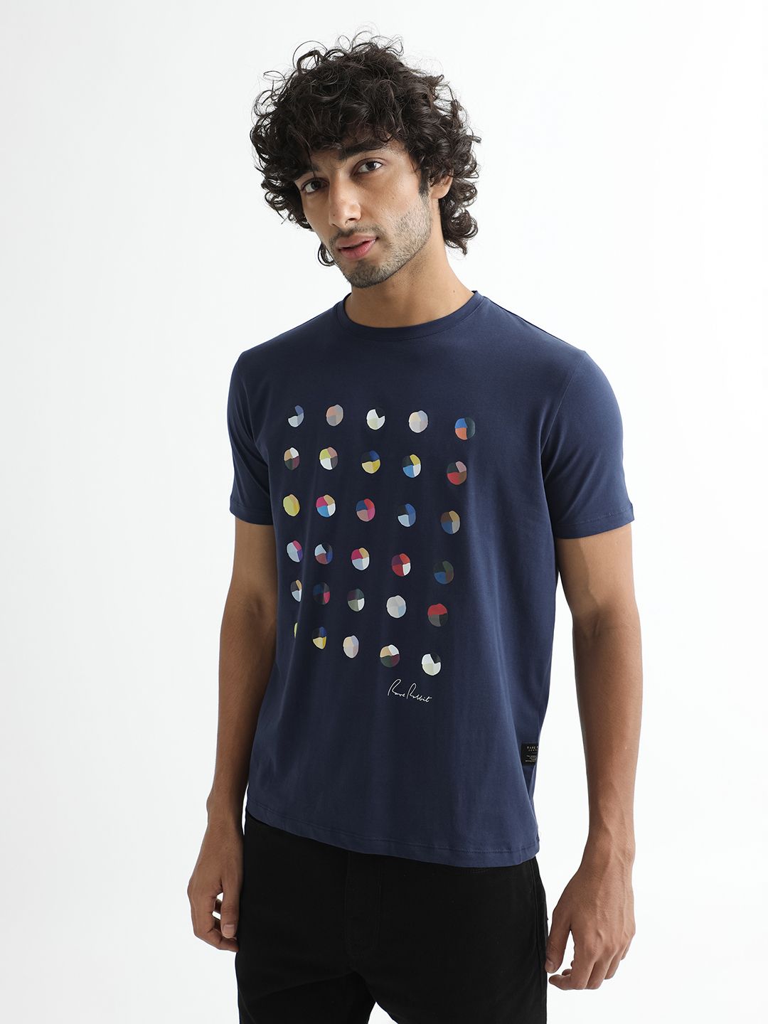 RARE RABBIT Men Flipp Printed Slim Fit T-Shirt