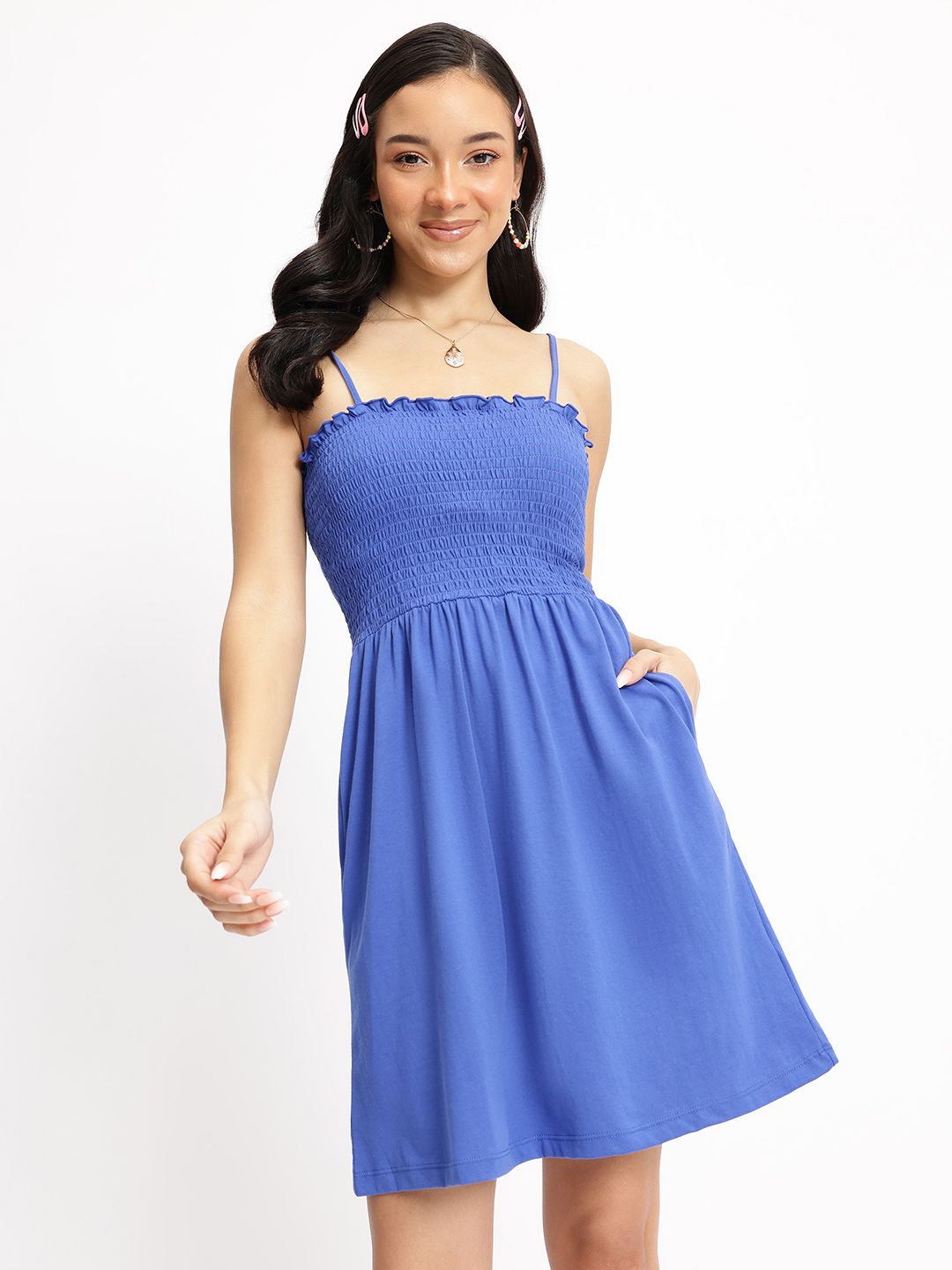 DressBerry Summer Smocked A-Line Dress