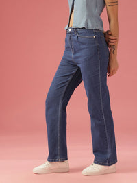 DressBerry Women Straight Fit High-Rise Light Fade Stretchable Jeans