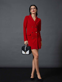 SASSAFRAS worklyf Shawl Collar Sheath Blazer Dress