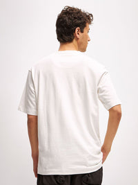 THE BEAR HOUSE Men Typography Printed Round Neck Pure Cotton Oversized T-Shirt