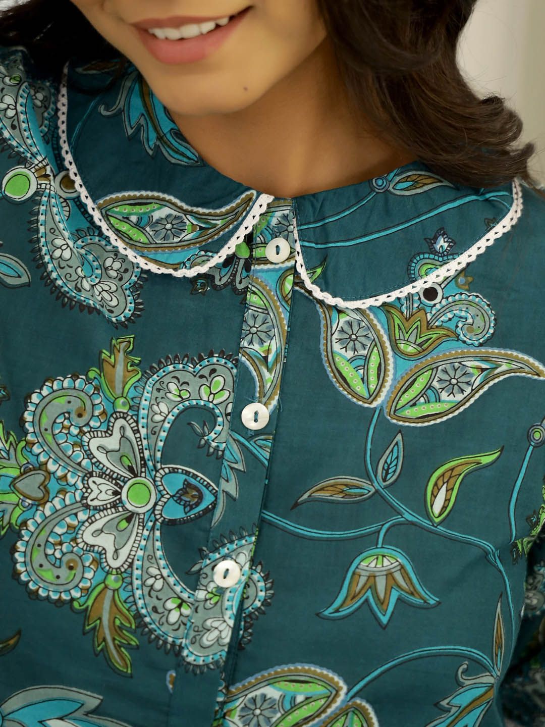 SANSKRUTIHOMES Women Printed Cotton Night suit