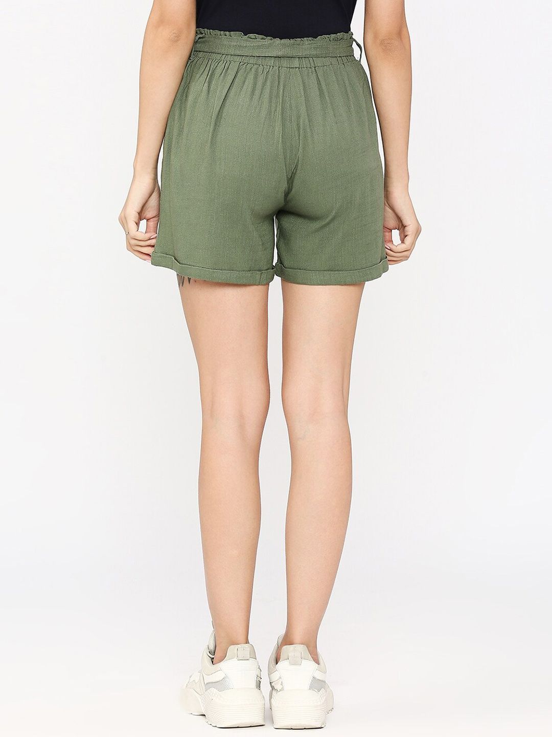 SPYKAR Women Mid Rise Slim Fit Cotton Shorts