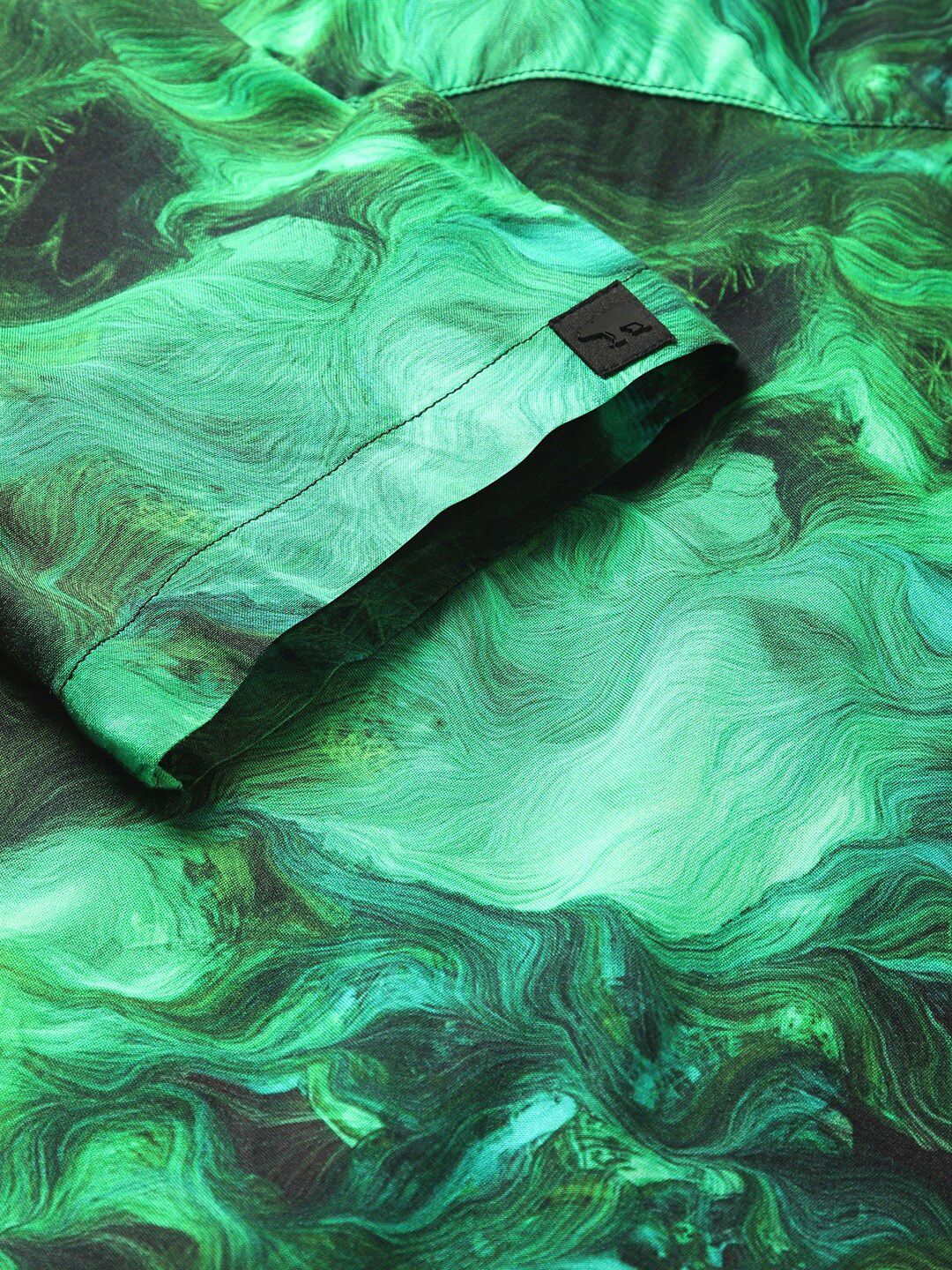 THE BEAR HOUSE Abstract Printed Cuban Collar Pure Cotton Casual Shirt