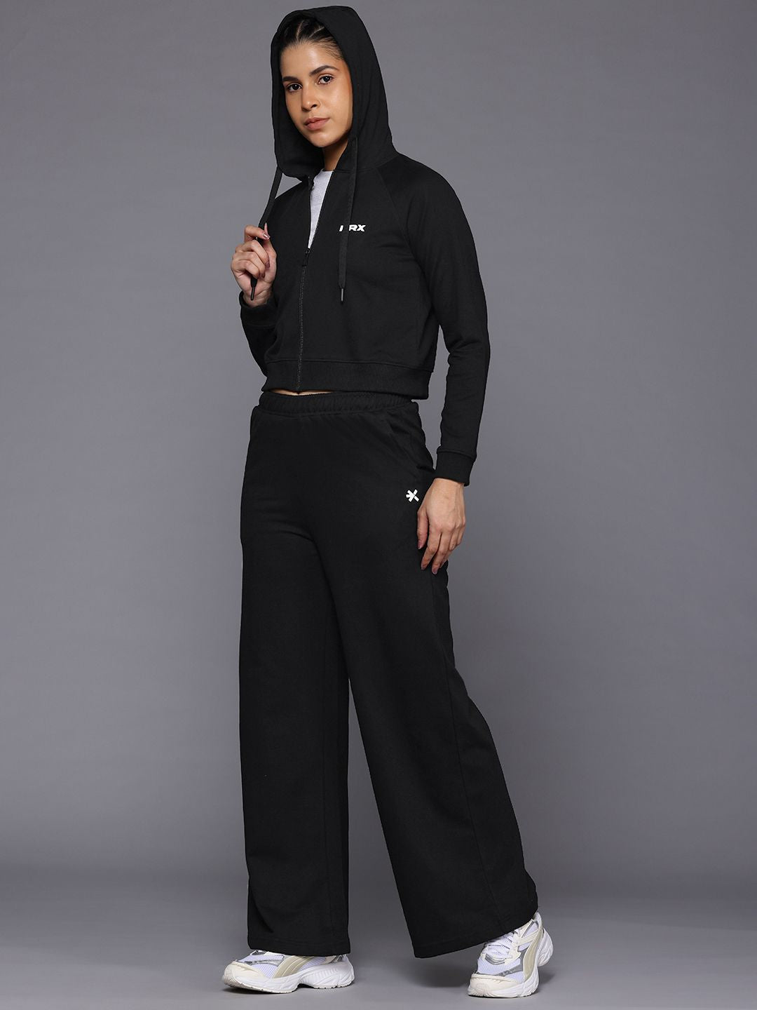 HRX by Hrithik Roshan Brand Logo Detail Hooded Zip-Up Lifestyle Tracksuit