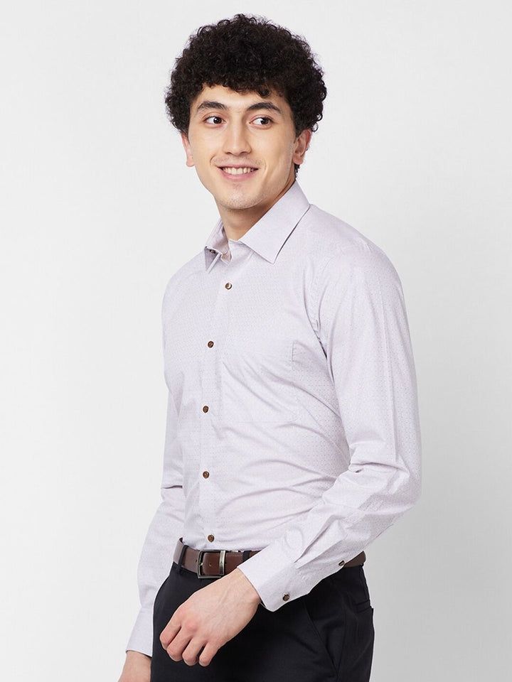 Raymond Spread Collar Long Sleeves Checked Contemporary-Fit Cotton Formal Shirt