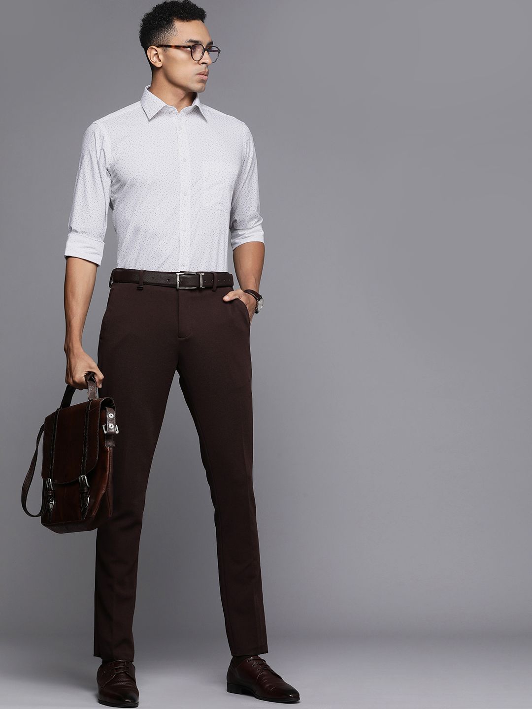 Raymond Pure Cotton Slim Fit Printed Formal Shirt