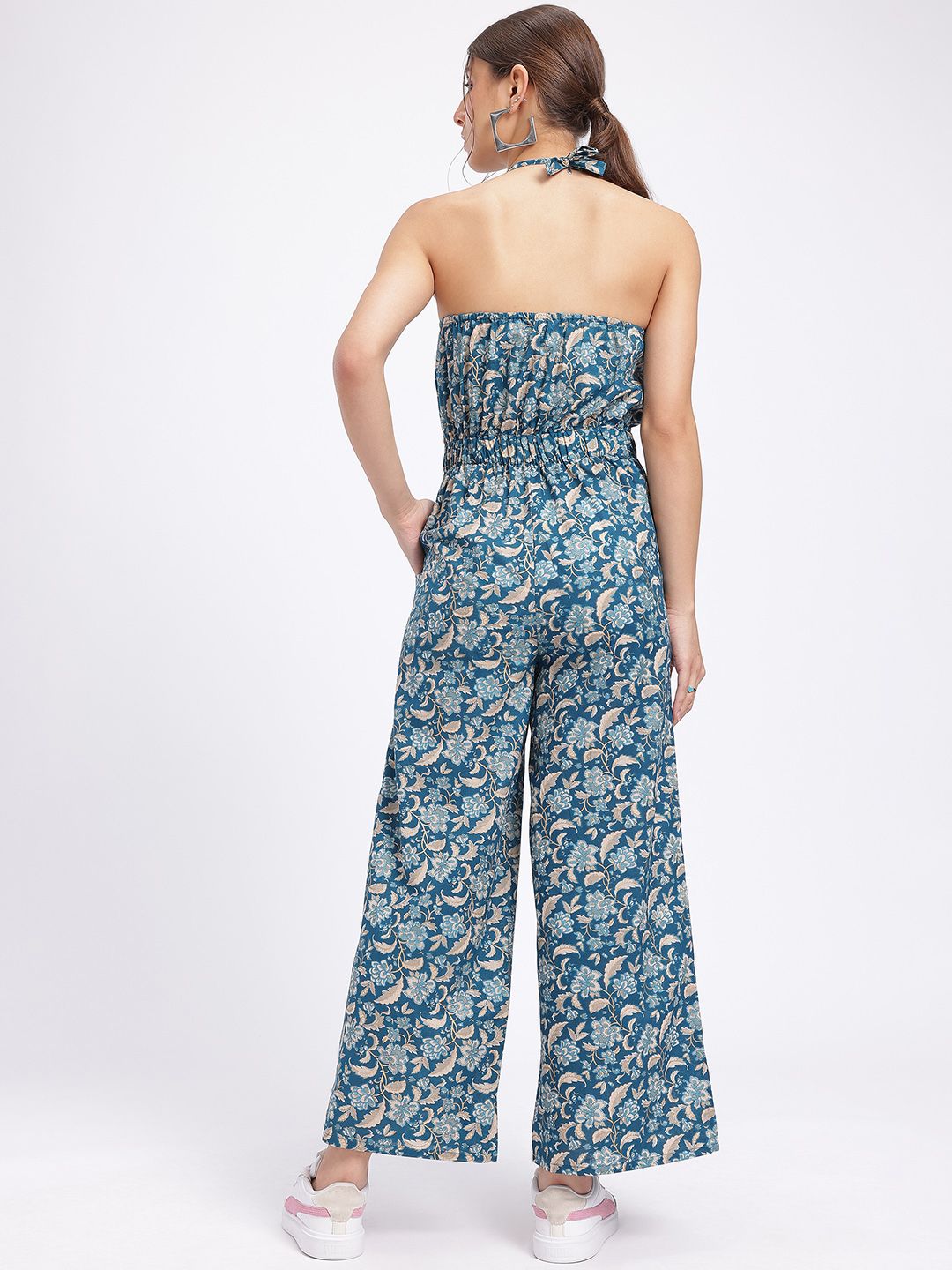 DressBerry Floral Story Halter Neck Basic Jumpsuit
