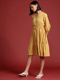 all about you Pure Cotton Puff Sleeve A-Line Dress