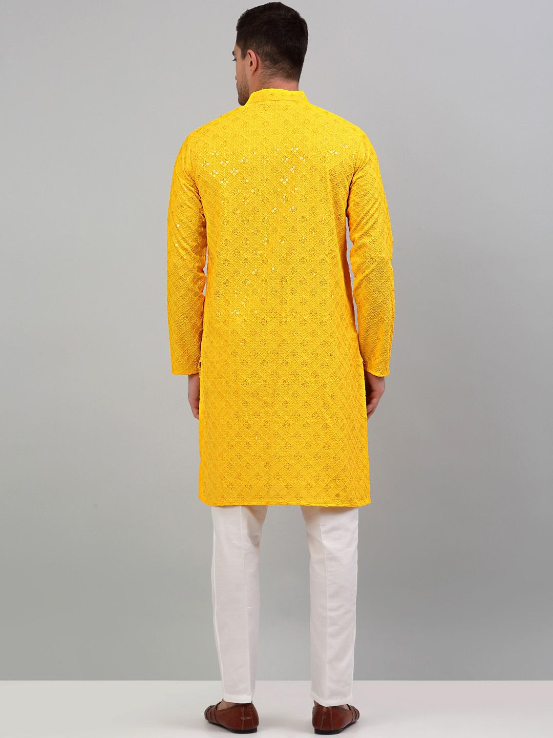 Jompers Ethnic Motif Embroidered Sequinned Kurta with Pyjamas