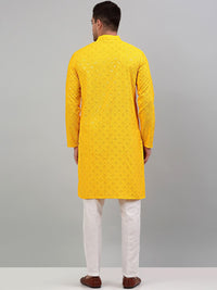 Jompers Ethnic Motif Embroidered Sequinned Kurta with Pyjamas