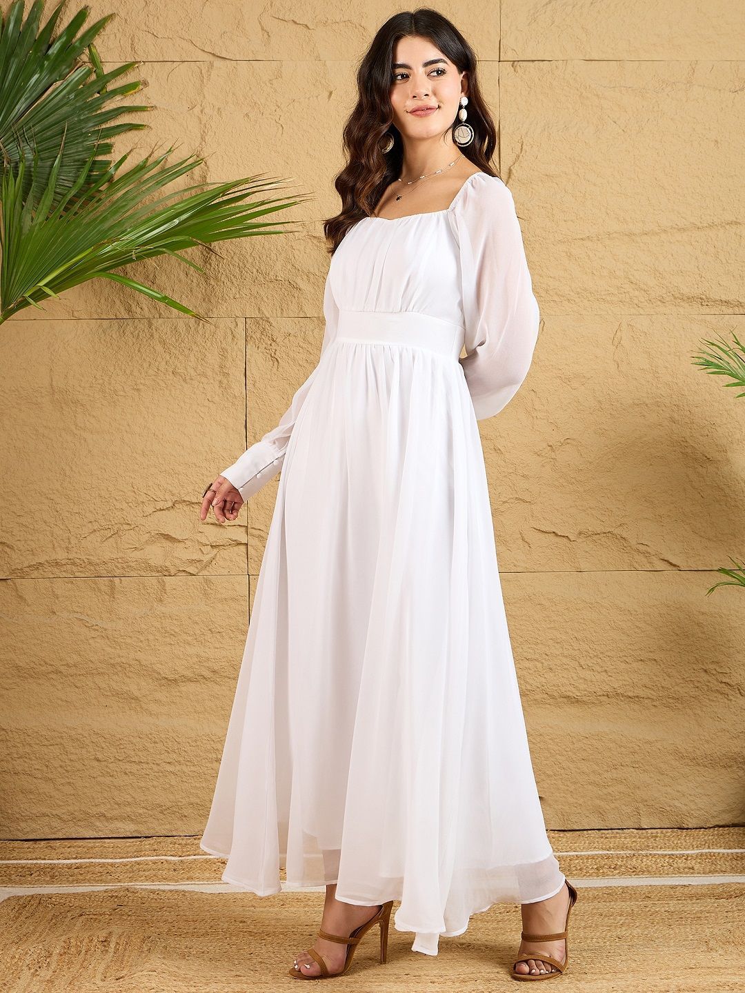 Berrylush Women Gathered  A-Line Maxi Dress