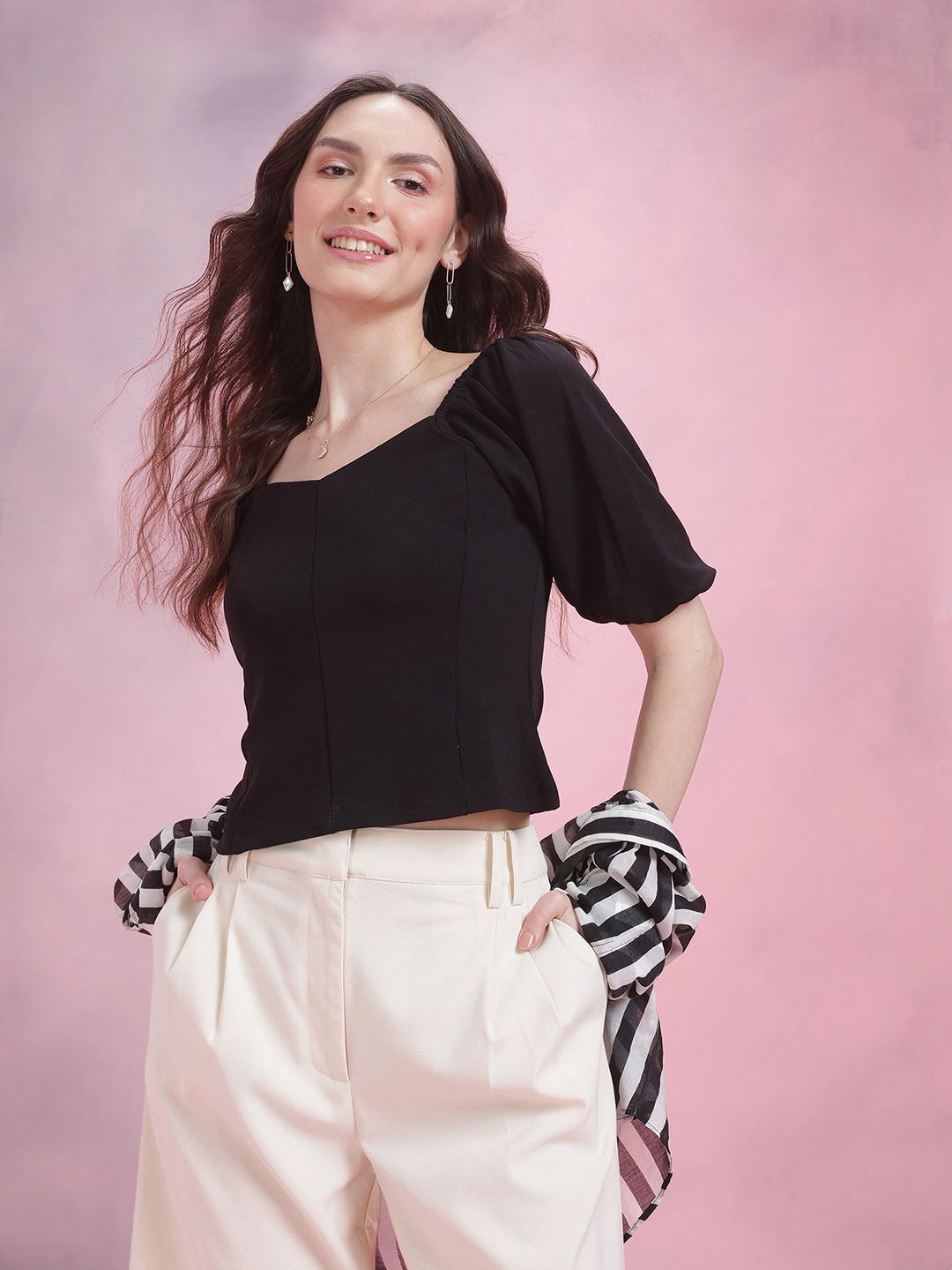 DressBerry Sweetheart Neck Top