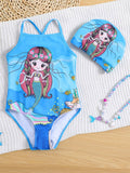 YK Girls Printed Swimwear Bodysuit
