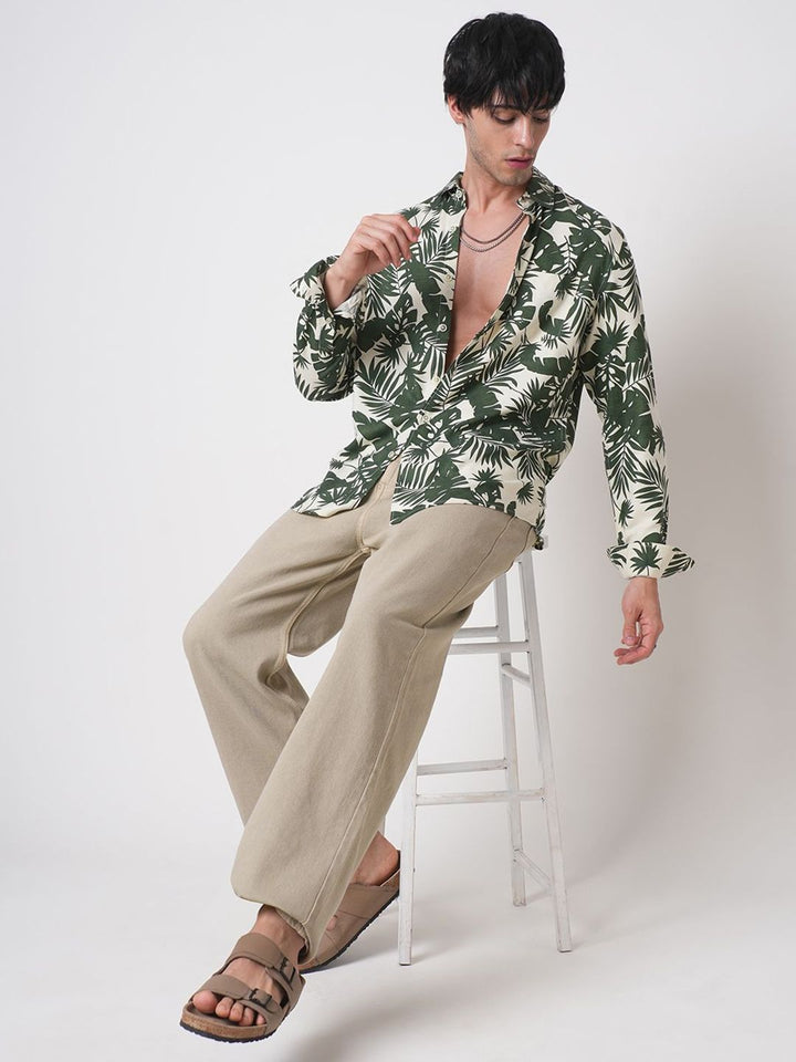 VASTRADO Men Classic Slim Fit Floral Opaque Printed Casual Shirt