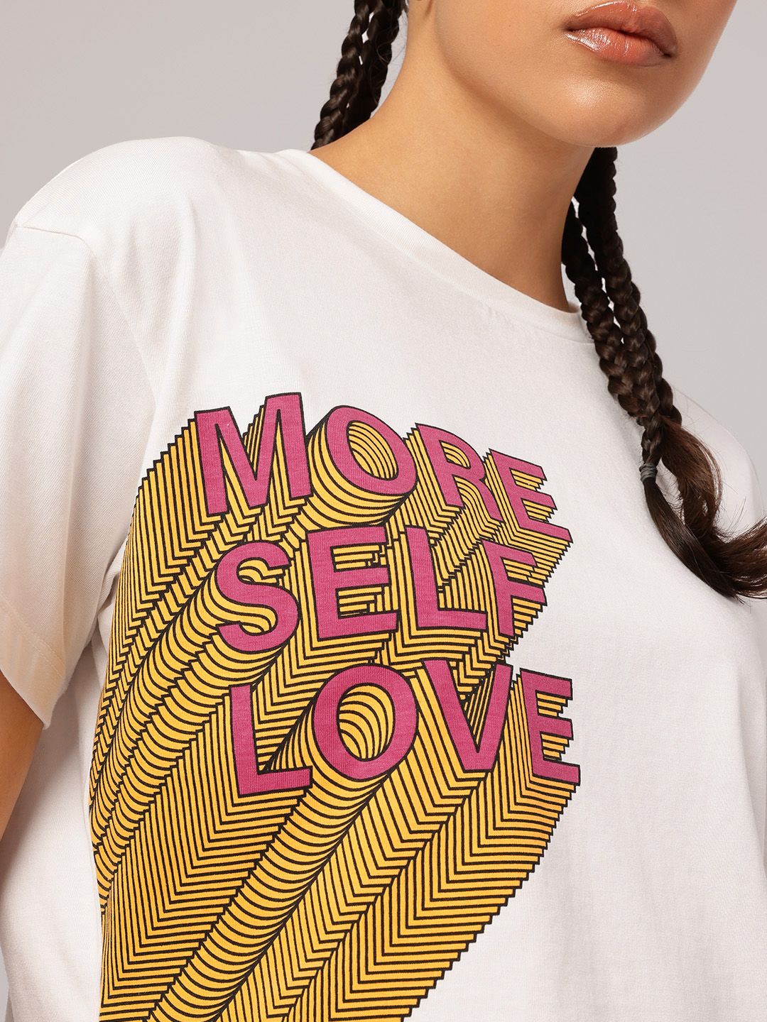 DressBerry Kaleido-Kick Printed Crop Boxy T-shirt