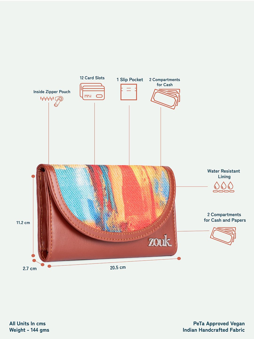 ZOUK Women Abstract Amaze Kyra Flap Wallet