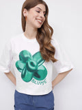 DressBerry The 90s Bloom Printed Boxy Crop T-shirt