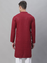 SOJANYA Ethnic Motifs Embroidered Sequinned Pure Cotton Kurta