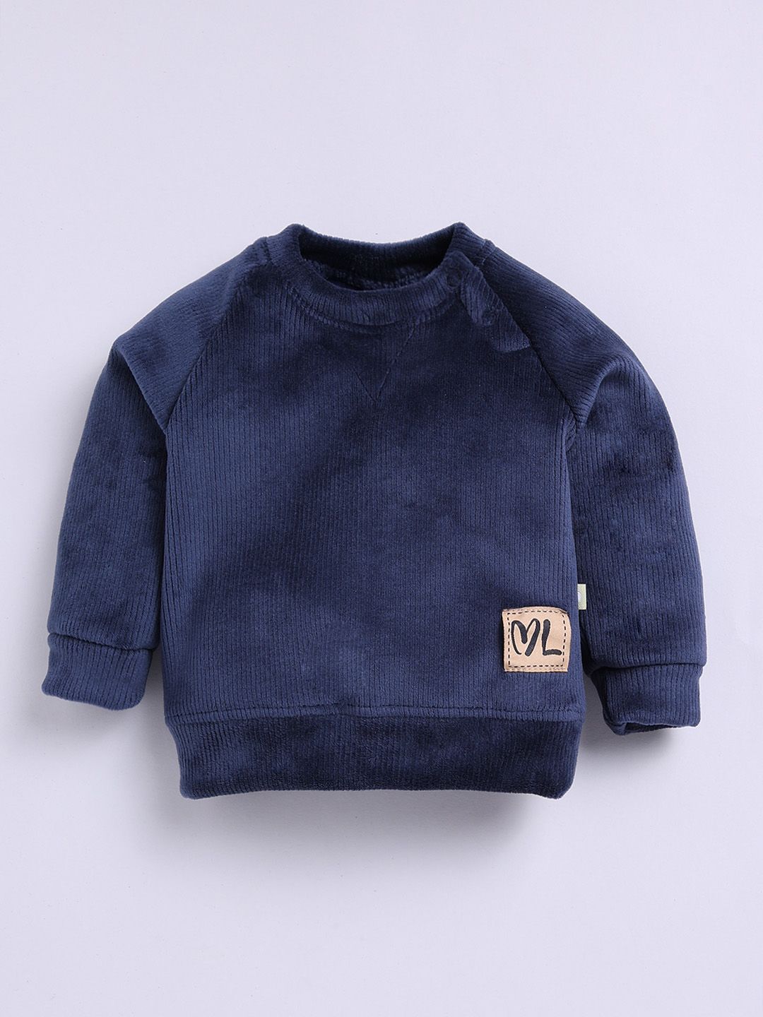 Moms Love Infant Boys Ribbed Velvet-Finish Pure Cotton Sweatshirt With Joggers