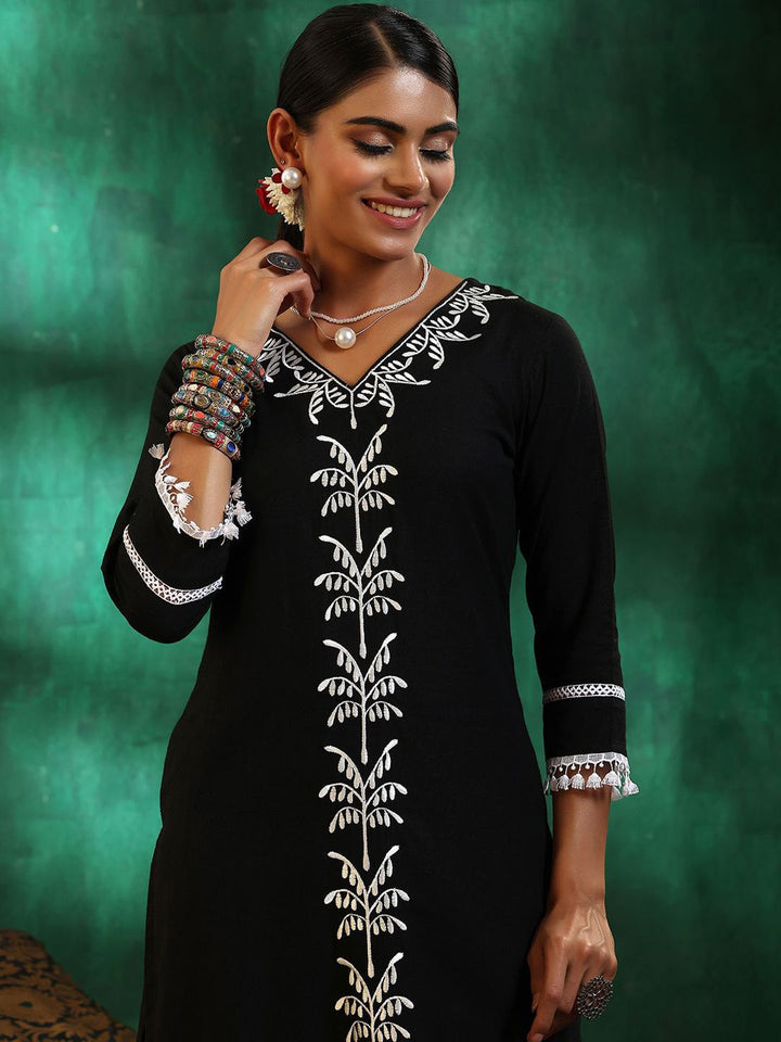 Libas Women Ethnic Motifs Embroidered Regular Thread Work Pure Cotton Kurta with Trousers & With Dupatta