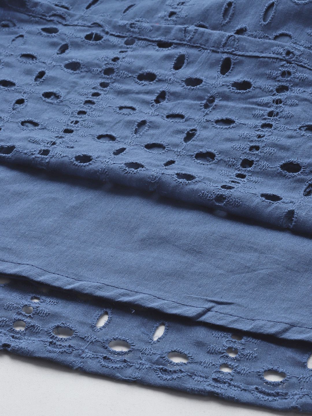 all about you Schiffli Cotton A-Line Midi Dress with Belt