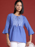 all about you Pure Cotton Printed A-line Short Kurti