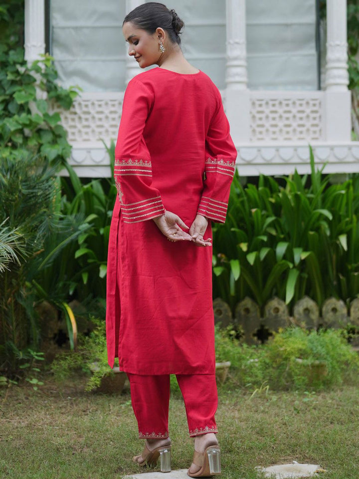 Indo Era Women Ethnic Motifs Embroidered Regular Sequinned Kurta with Trousers