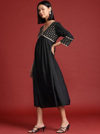 all about you Thread Work & Sequinned Yoke Design Empire Ethnic Dress