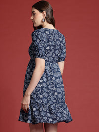 all about you Ethnic Printed Fit & Flare Mini Dress