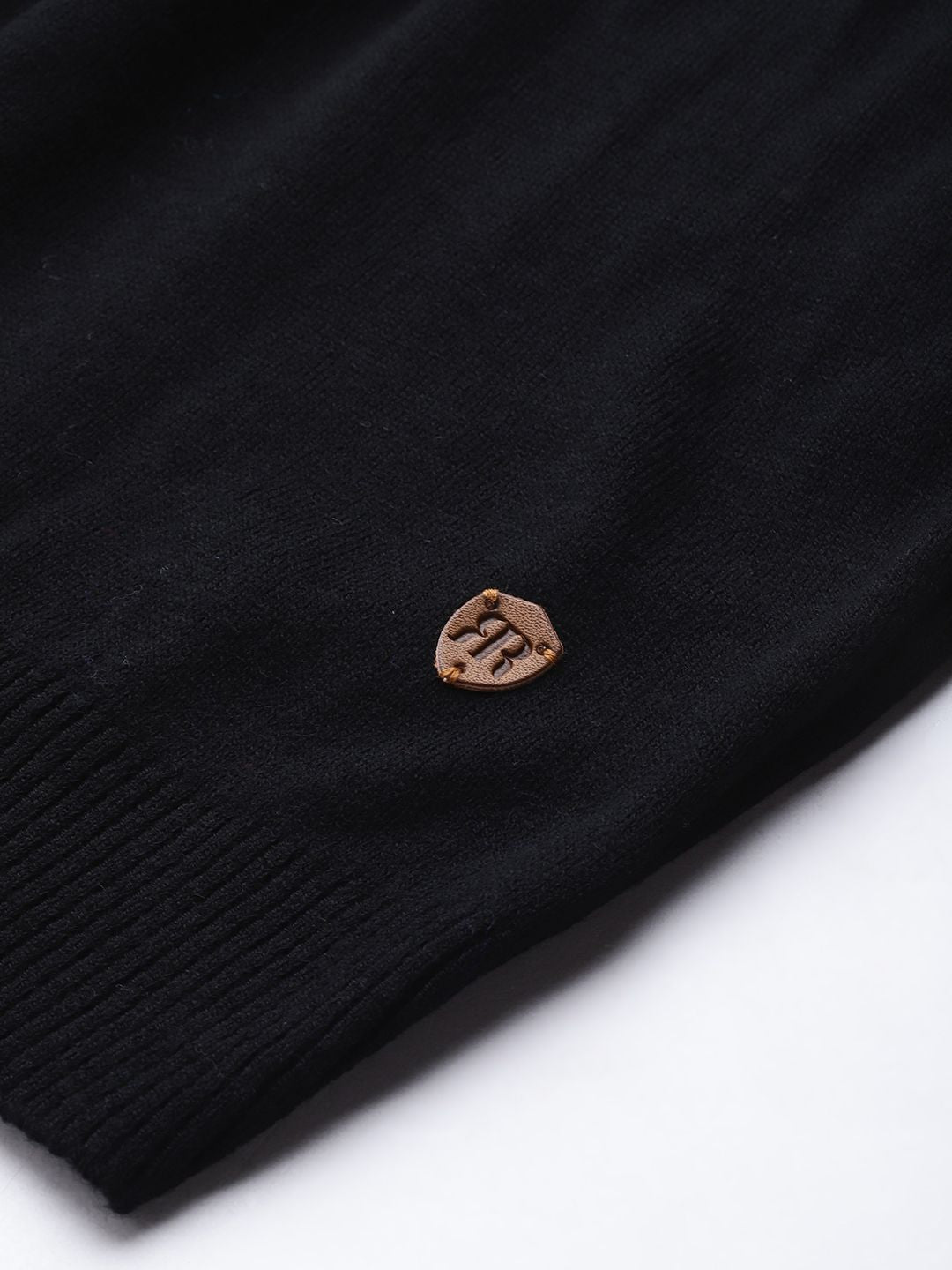 Raymond Men Black Self-Design Pullover