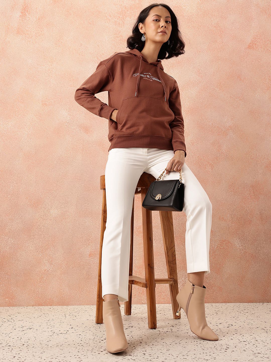 all about you Women Printed Hooded Sweatshirt