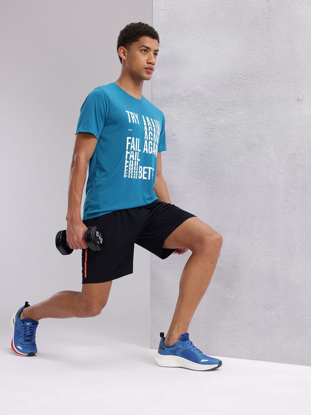 HRX by Hrithik Roshan Typography Print Rapid-Dry Training T-shirt