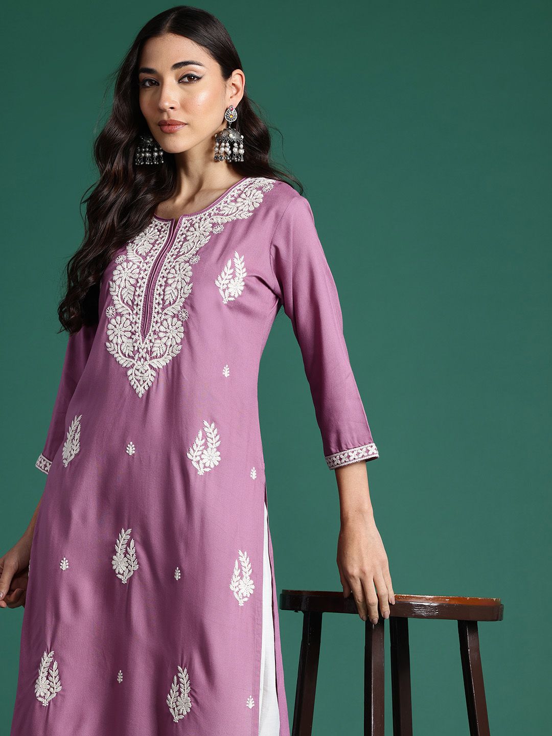 Indo Era Ethnic Motifs Embroidered Thread Work Kurta